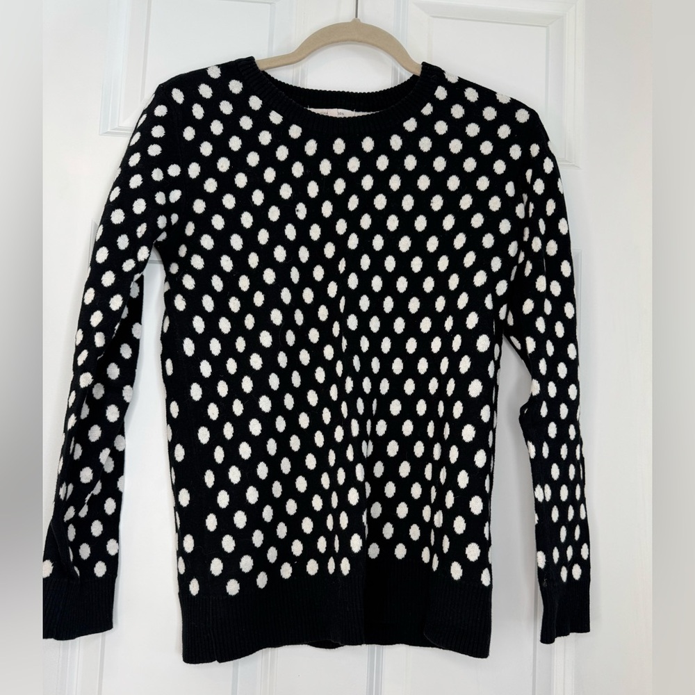 Black & White Polka Dot Harthorn Sweater. Size XS
